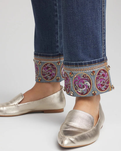 Petite Embellished Pull-On Slim Ankle Jeggings - Chico's