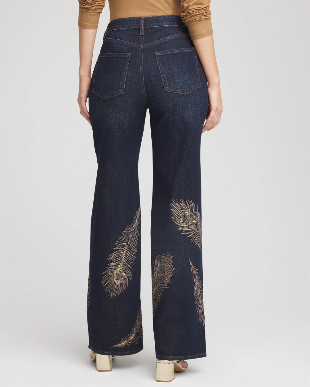Petite Embellished High-Rise Wide-Leg Jeans - Chico's