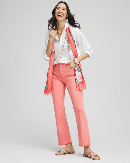 Petite Girlfriend Fray Hem Kick Flare Jeans - Chico's