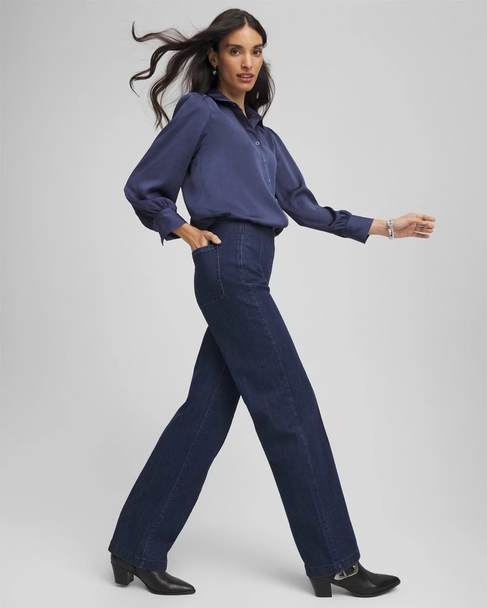 Petite Pull-On Wide-Leg Trouser Jeans - Chico's