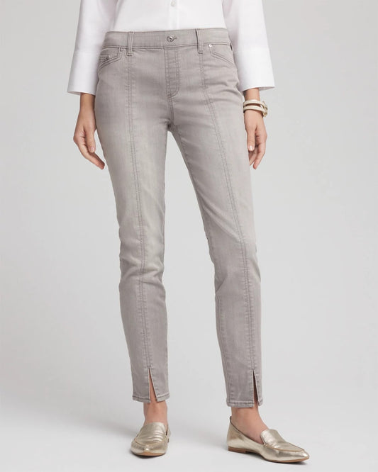 Petite Silver Pull-On Slim Ankle Jeggings - Chico's