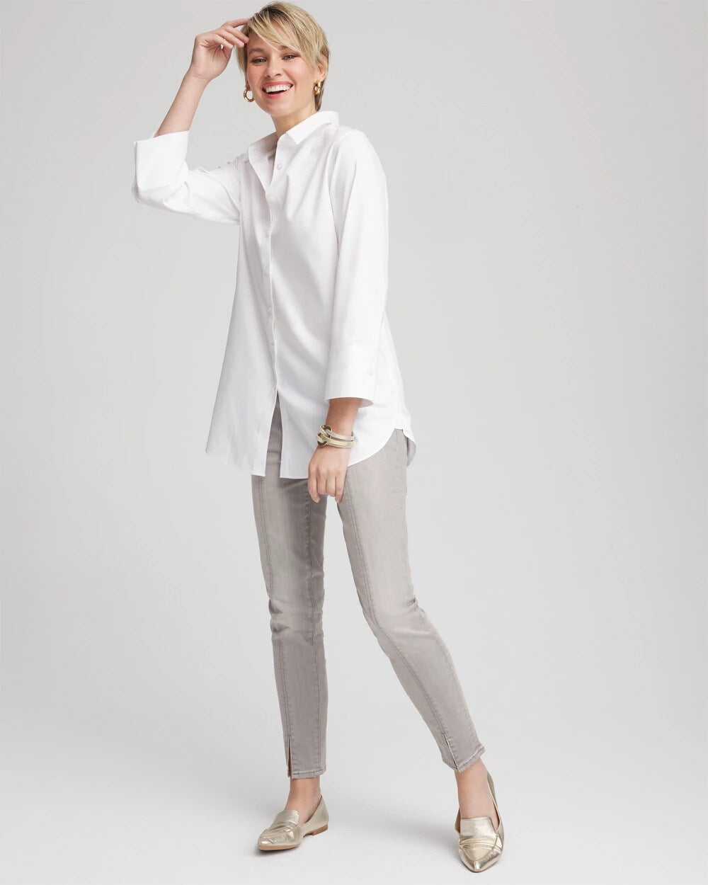 Petite Silver Pull-On Slim Ankle Jeggings - Chico's