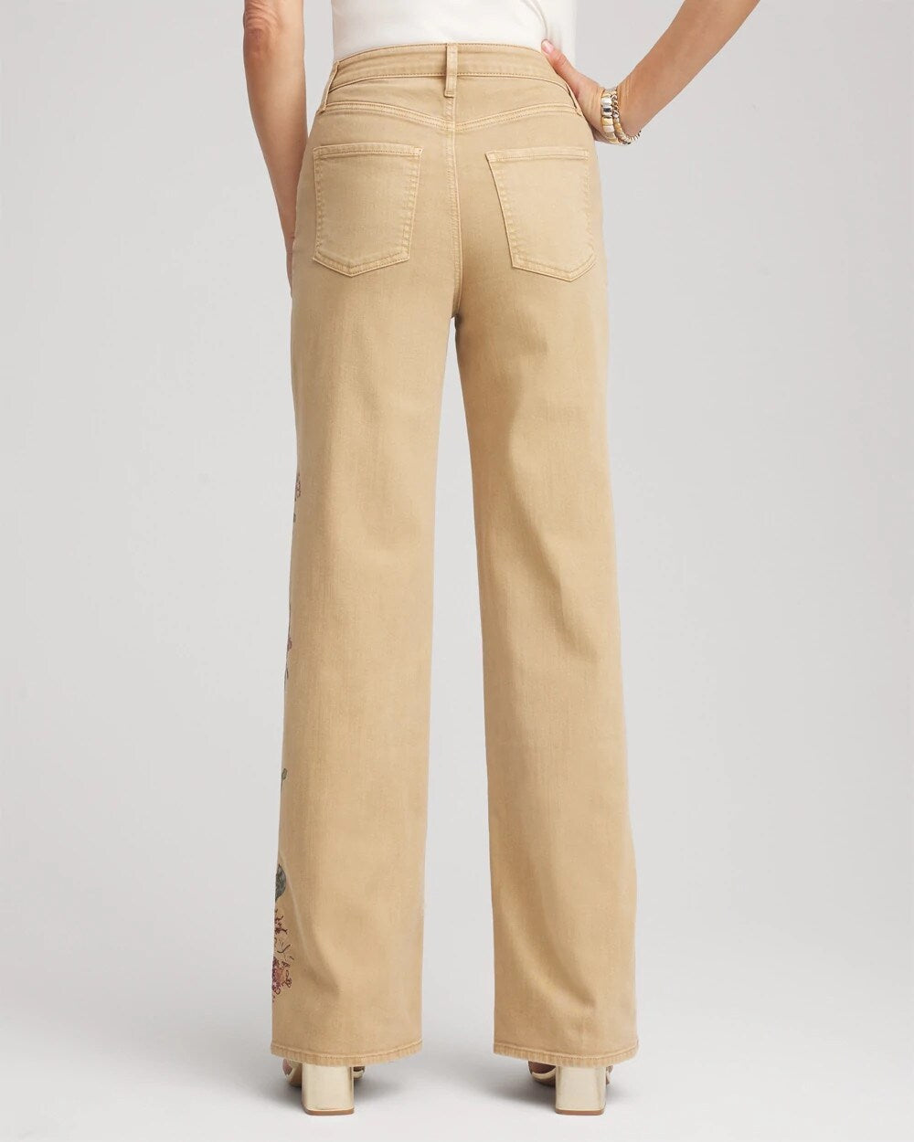 Petite Embroidered High-Rise Wide-Leg Jeans - Chico's