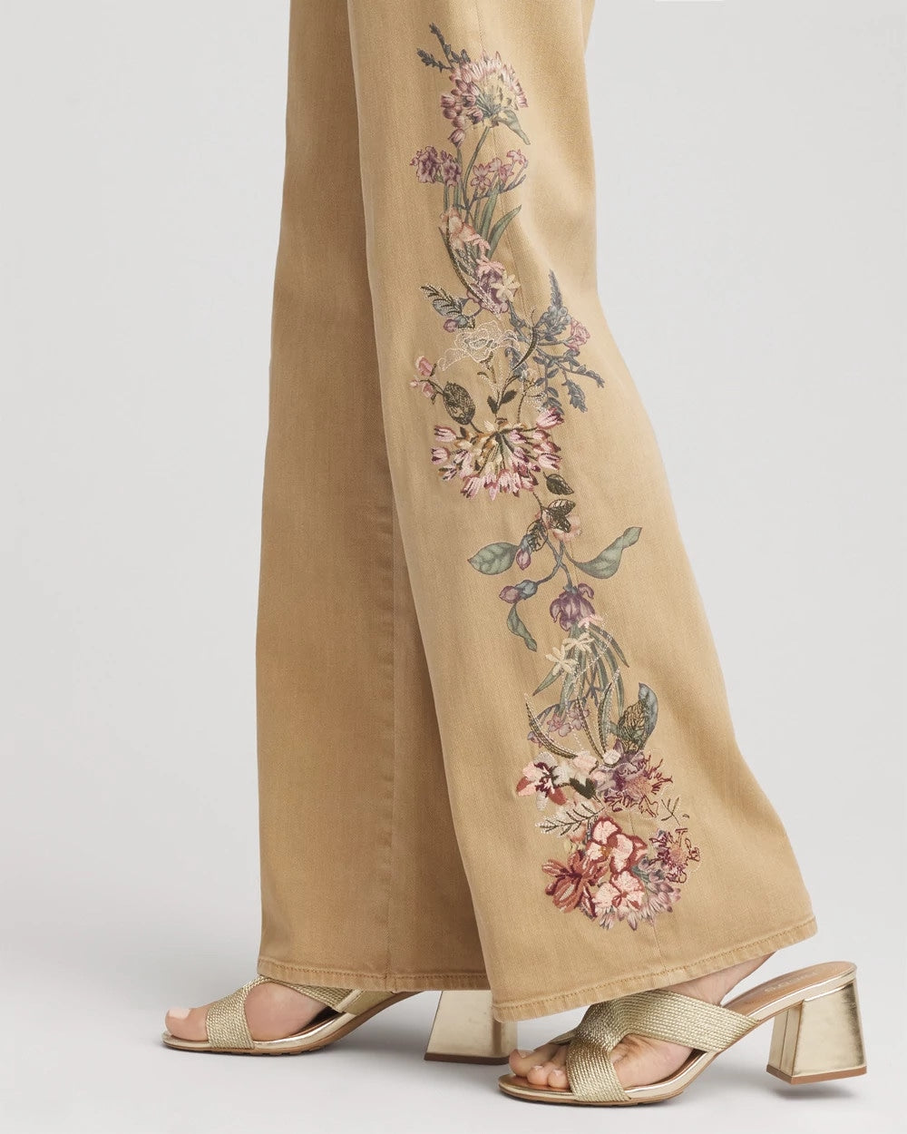 Petite Embroidered High-Rise Wide-Leg Jeans - Chico's
