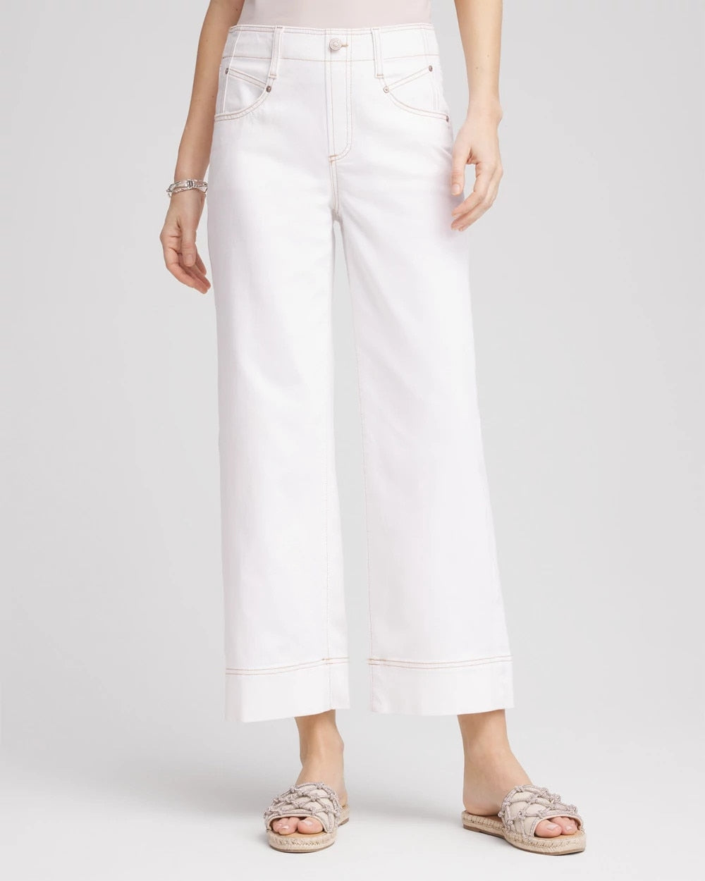 Petite No Stain Pull-On Wide Leg Cropped Jeans - Chico's