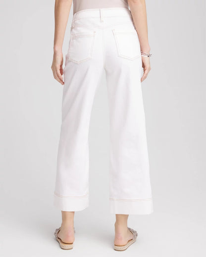 Petite No Stain Pull-On Wide Leg Cropped Jeans - Chico's