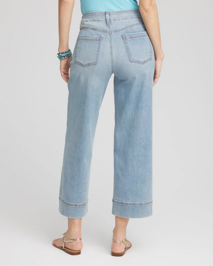 Petite Pull-On Wide Leg Cropped Jeans - Chico's