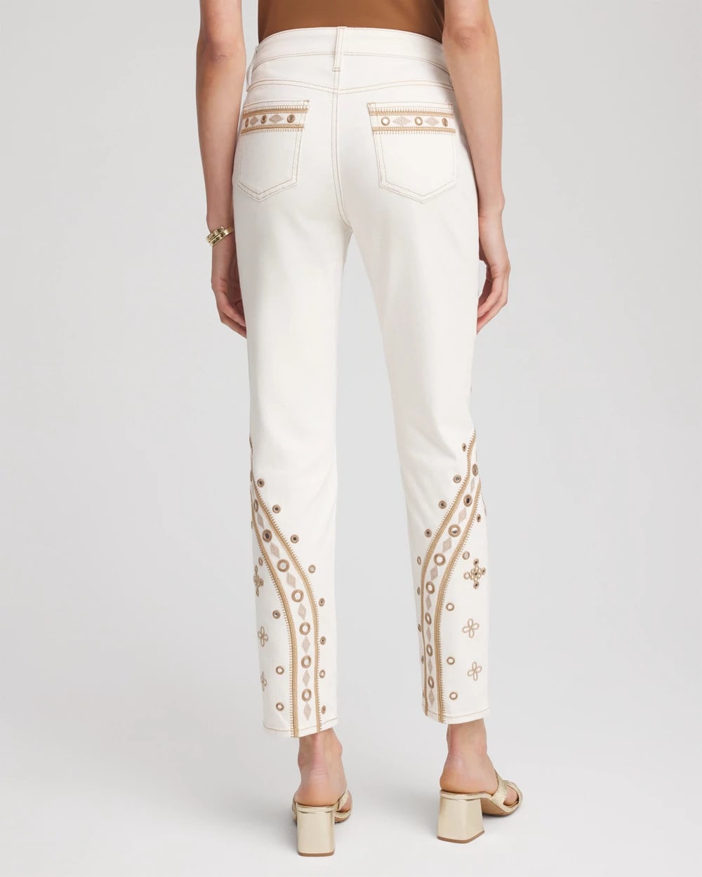 Petite Embellished Girlfriend Slim Ankle Jeans - Chico's