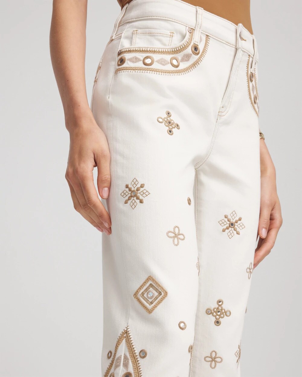 Petite Embellished Girlfriend Slim Ankle Jeans - Chico's