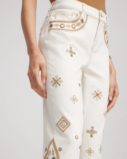 Petite Embellished Girlfriend Slim Ankle Jeans - Chico's