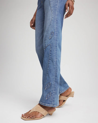 Petite Appliqué High-Rise Wide-Leg Jeans - Chico's