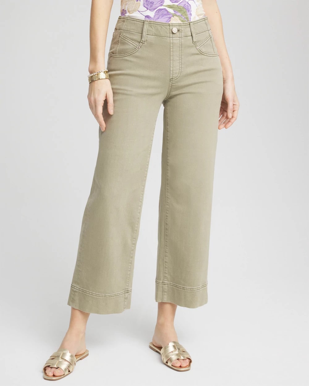 Petite Pull-On Wide-Leg Cropped Jeans - Chico's