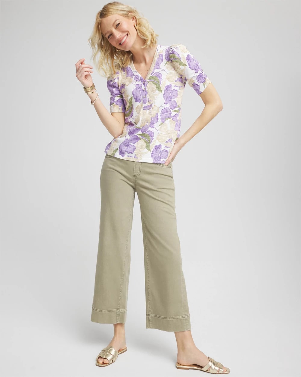 Petite Pull-On Wide-Leg Cropped Jeans - Chico's
