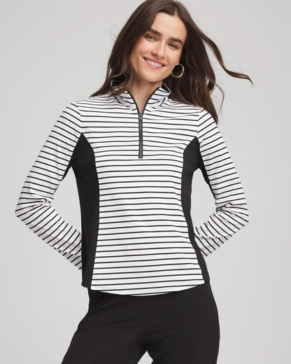 Zenergy® UPF Striped Block Half Zip - Chico's