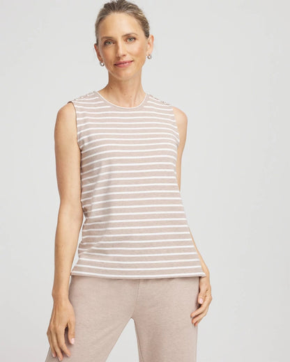 Zenergy® UPF Sleeveless Metallic-Striped Tank - Chico's