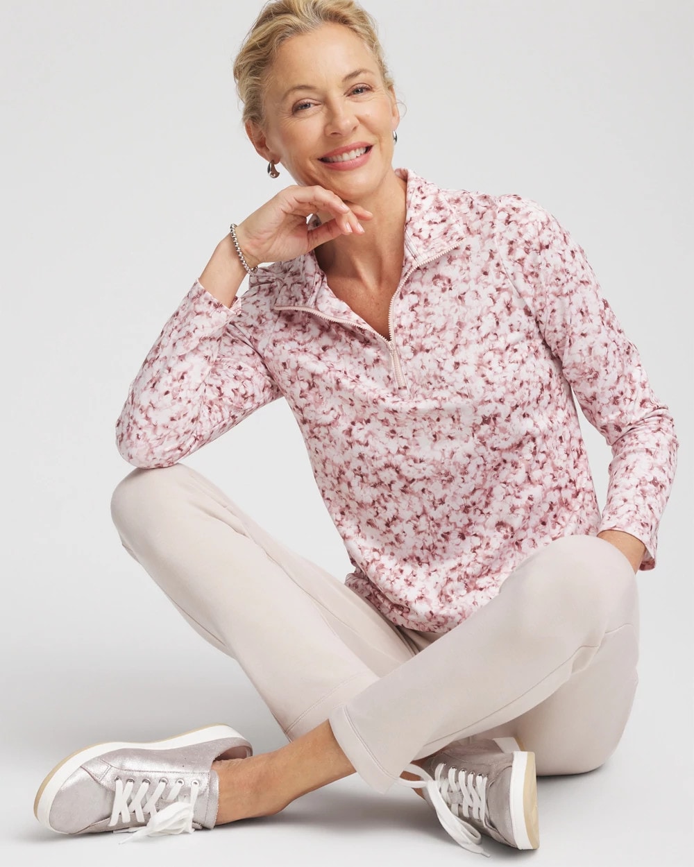 Zenergy® UPF Printed Zip-Front Pullover - Chico's