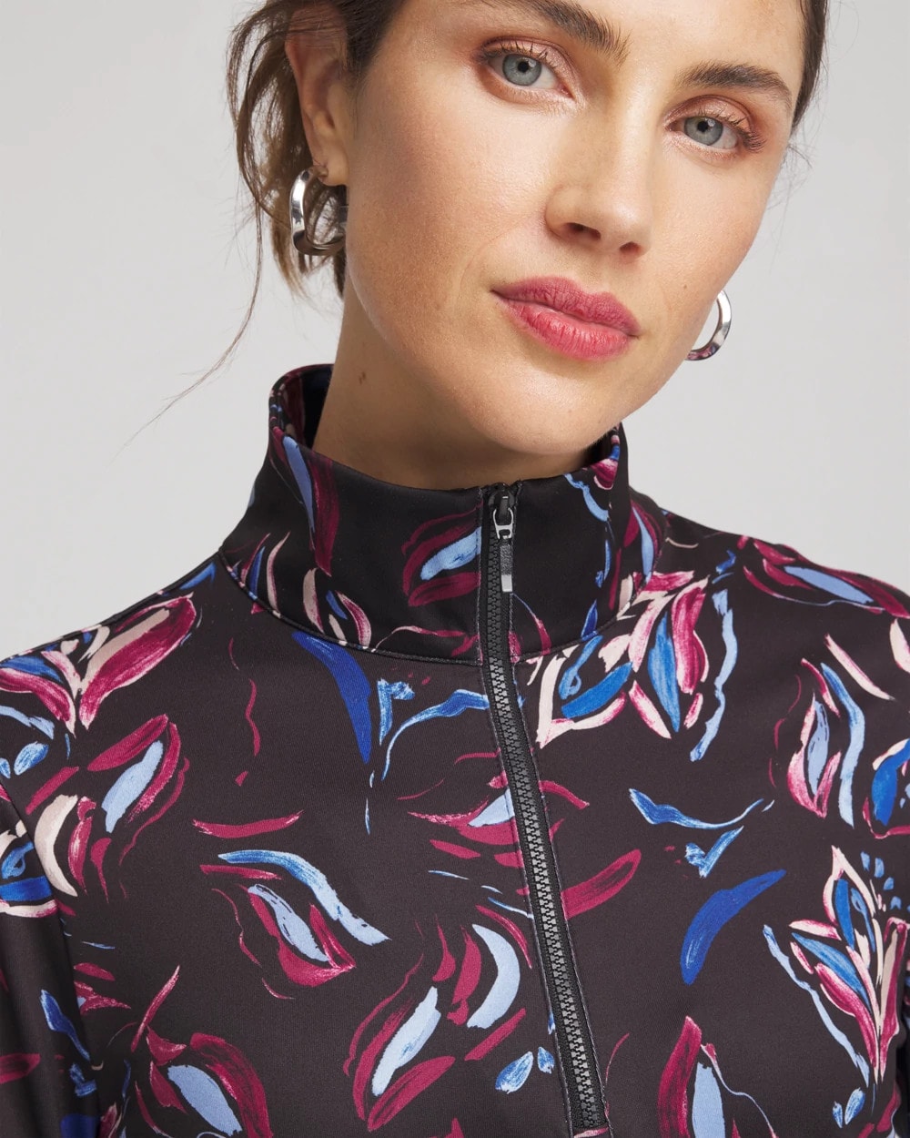 Zenergy® UPF Floral Half-Zip Pullover Top - Chico's