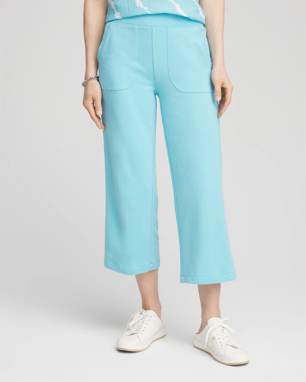Zenergy® French Terry Gauze-Inset Cropped Pants - Chico's