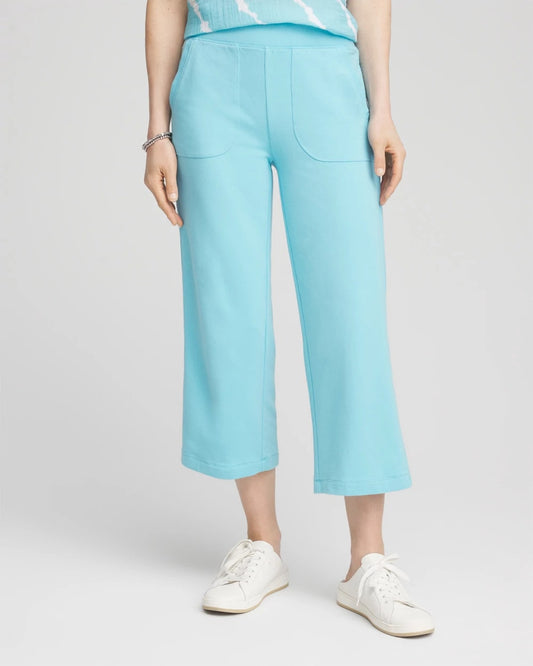 Zenergy® French Terry Gauze-Inset Cropped Pants - Chico's