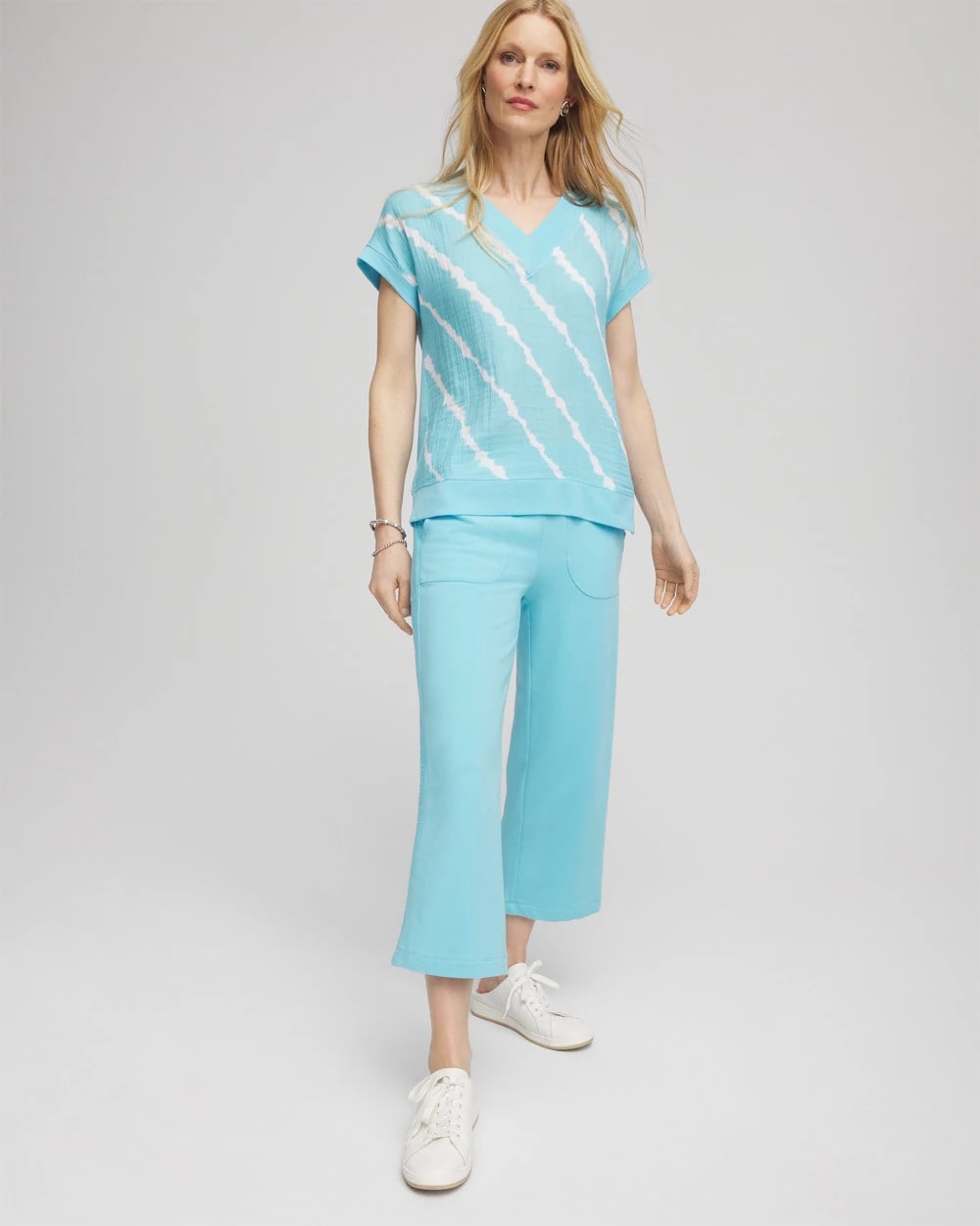 Zenergy® French Terry Gauze-Inset Cropped Pants - Chico's
