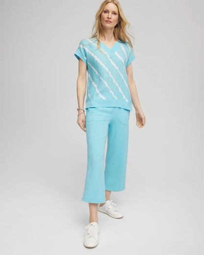 Zenergy® French Terry Gauze-Inset Cropped Pants - Chico's