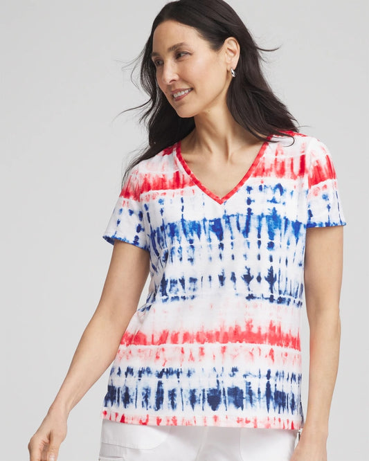 Zenergy® Americana Tie-dye V-Neck Tee - Chico's