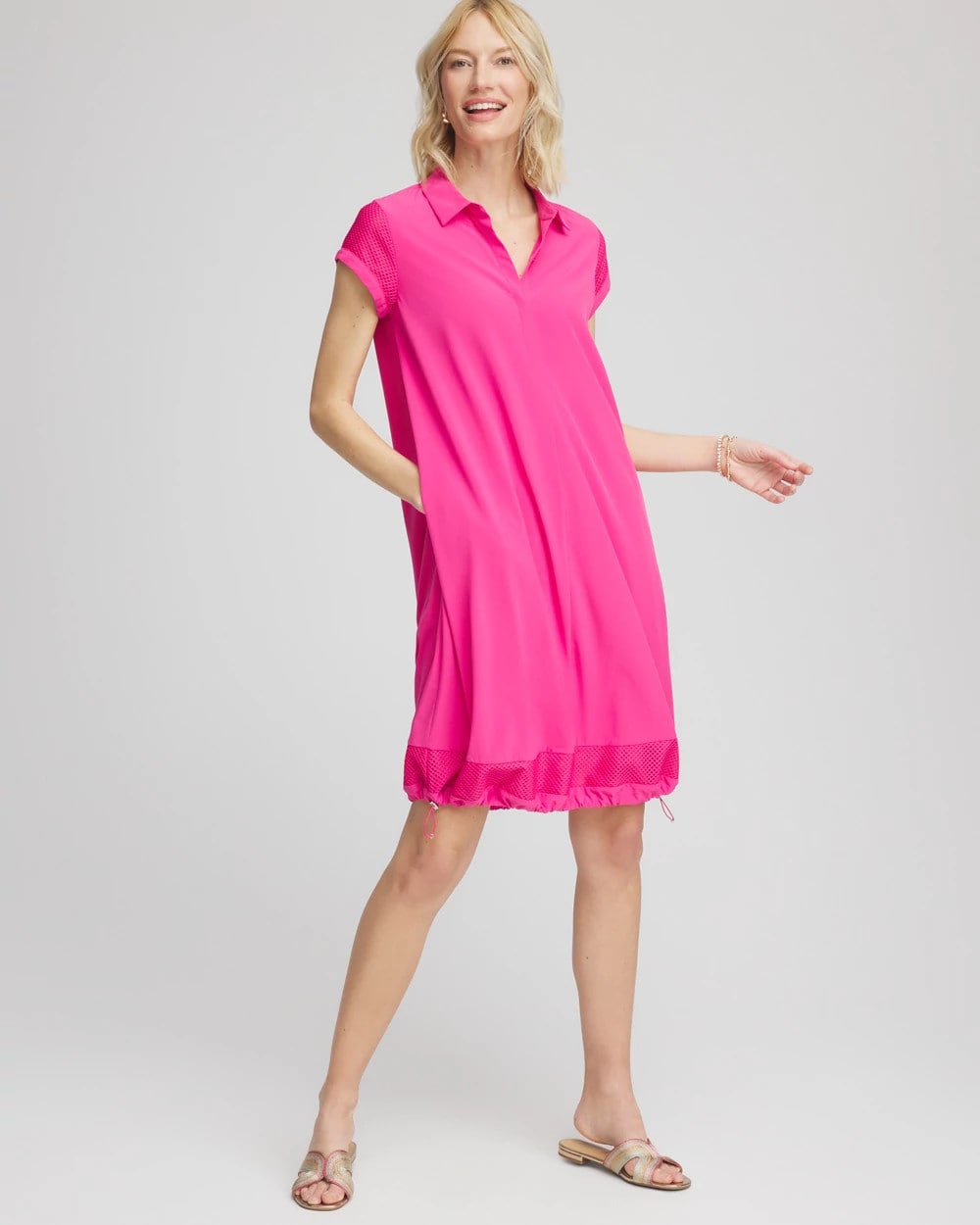 Zenergy® UPF Mesh-Trim Bungee Dress - Chico's