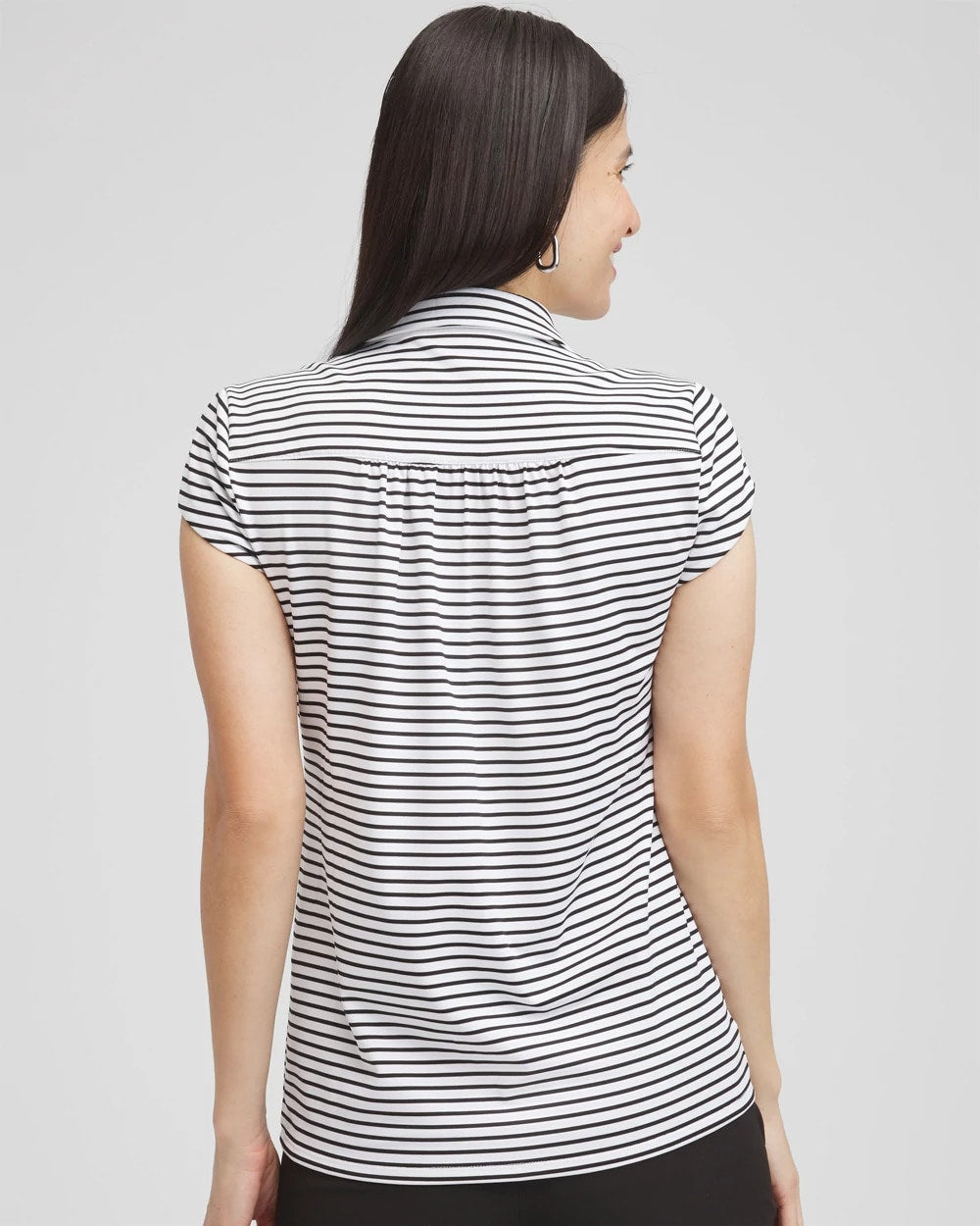 Zenergy® UPF Stripe Cap Sleeve Polo - Chico's
