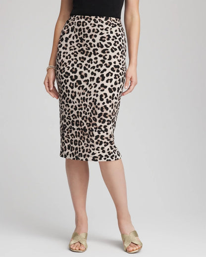 Travelers™ No Tummy Animal-Print Pencil Skirt - Chico's
