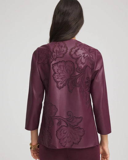 Travelers™ Collection Faux Leather Embroidered Jacket - Chico's