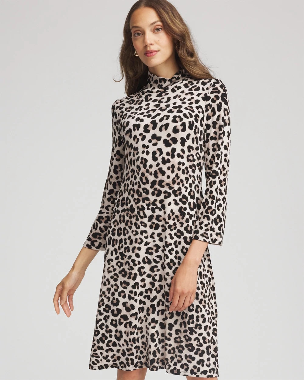 Travelers™ Animal-Print Mockneck Midi Dress - Chico's