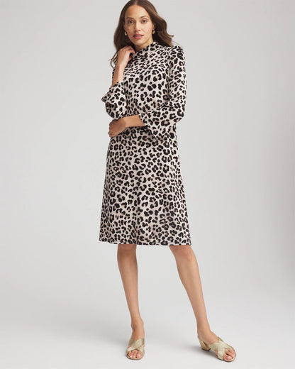 Travelers™ Animal-Print Mockneck Midi Dress - Chico's