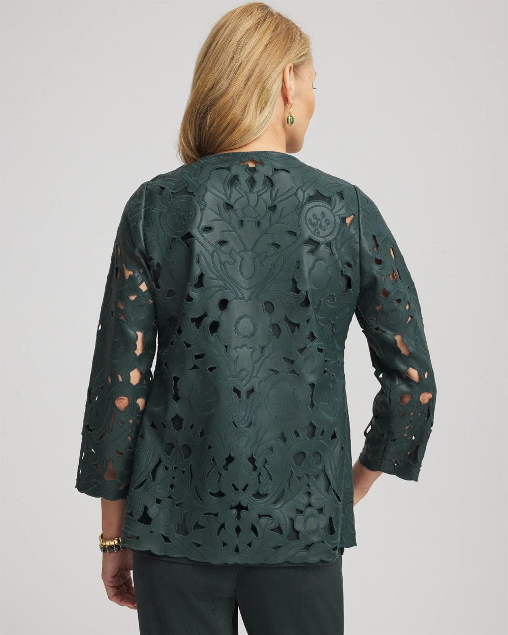 Travelers™ Collection Faux Leather Floral Jacket - Chico's