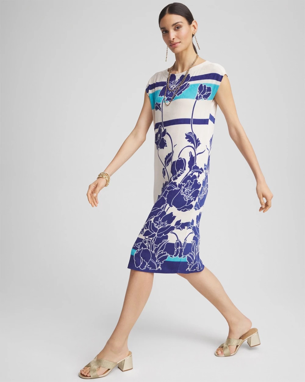 Travelers™ Wildflower Cap-Sleeved Column Dress - Chico's