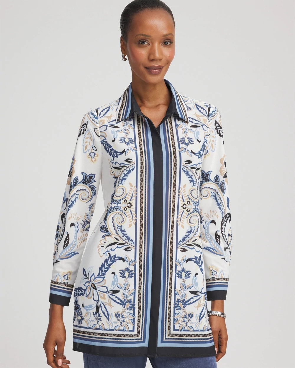 Travelers™ Collection Paisley Mesh Shirt Jacket - Chico's