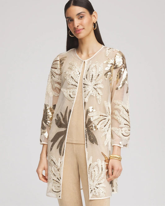 Travelers™ Collection Sequin-Mesh Jacket - Chico's