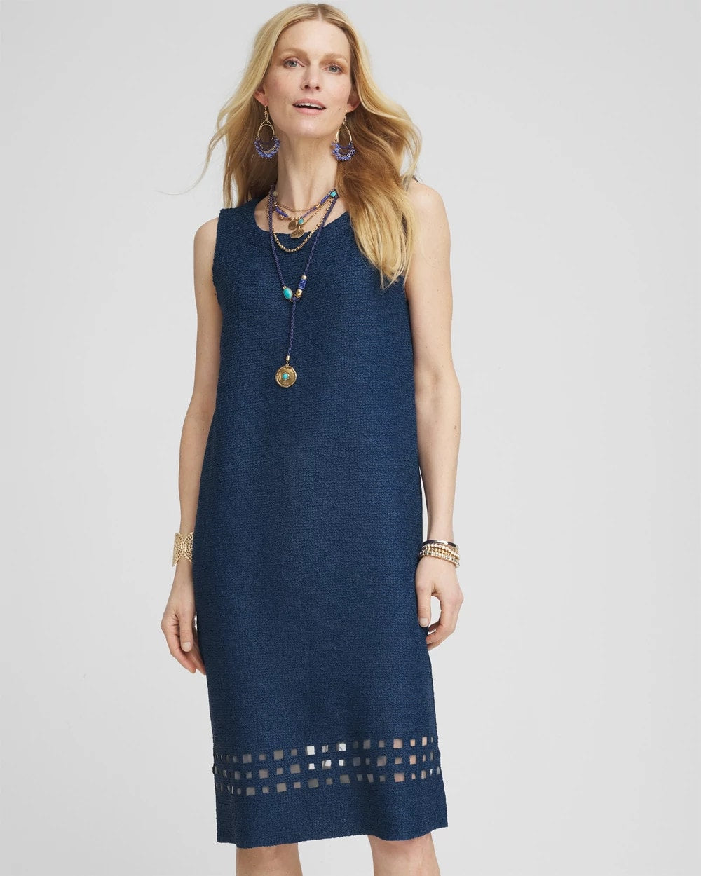 Travelers™ Sleeveless Crushed Cutout-Hem Dress - Chico's