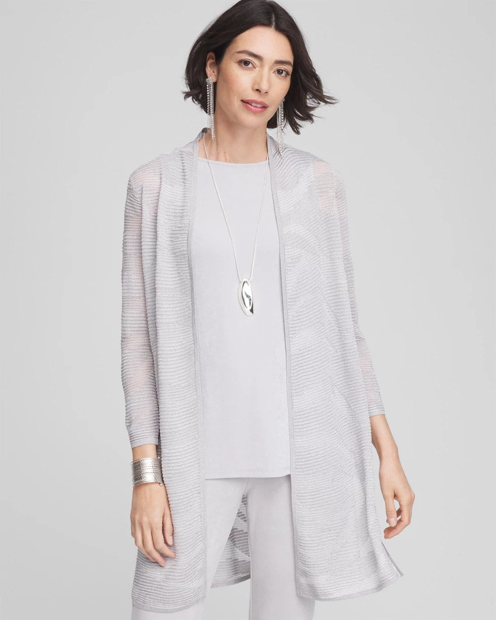 Travelers™ Zebra-Motif Metallic Cardigan - Chico's