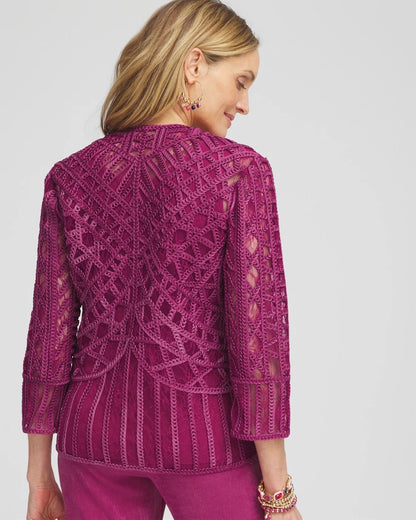Travelers™ Collection Embroidered Lace Cutwork Jacket - Chico's