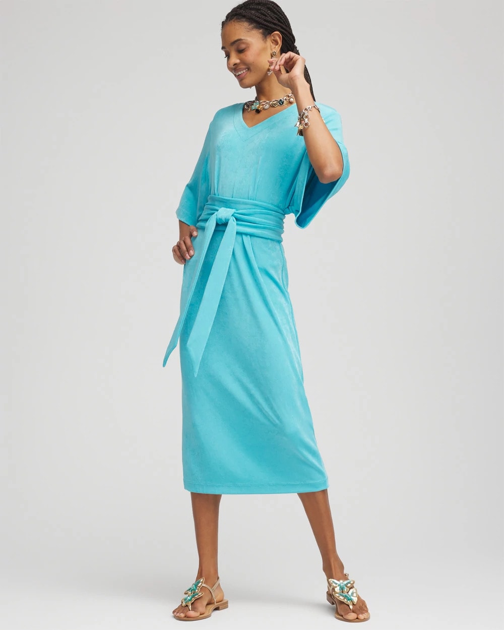Travelers™ Kimono Sleeved V-Neck Dress - Chico's