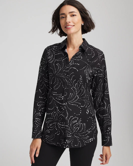 No Iron™ Findot Print Sateen Shirt - Chico's
