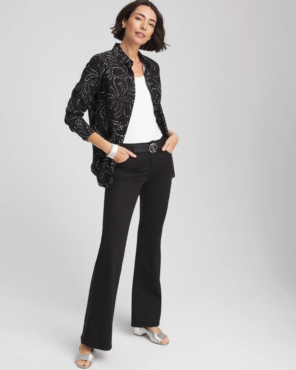 No Iron™ Findot Print Sateen Shirt - Chico's