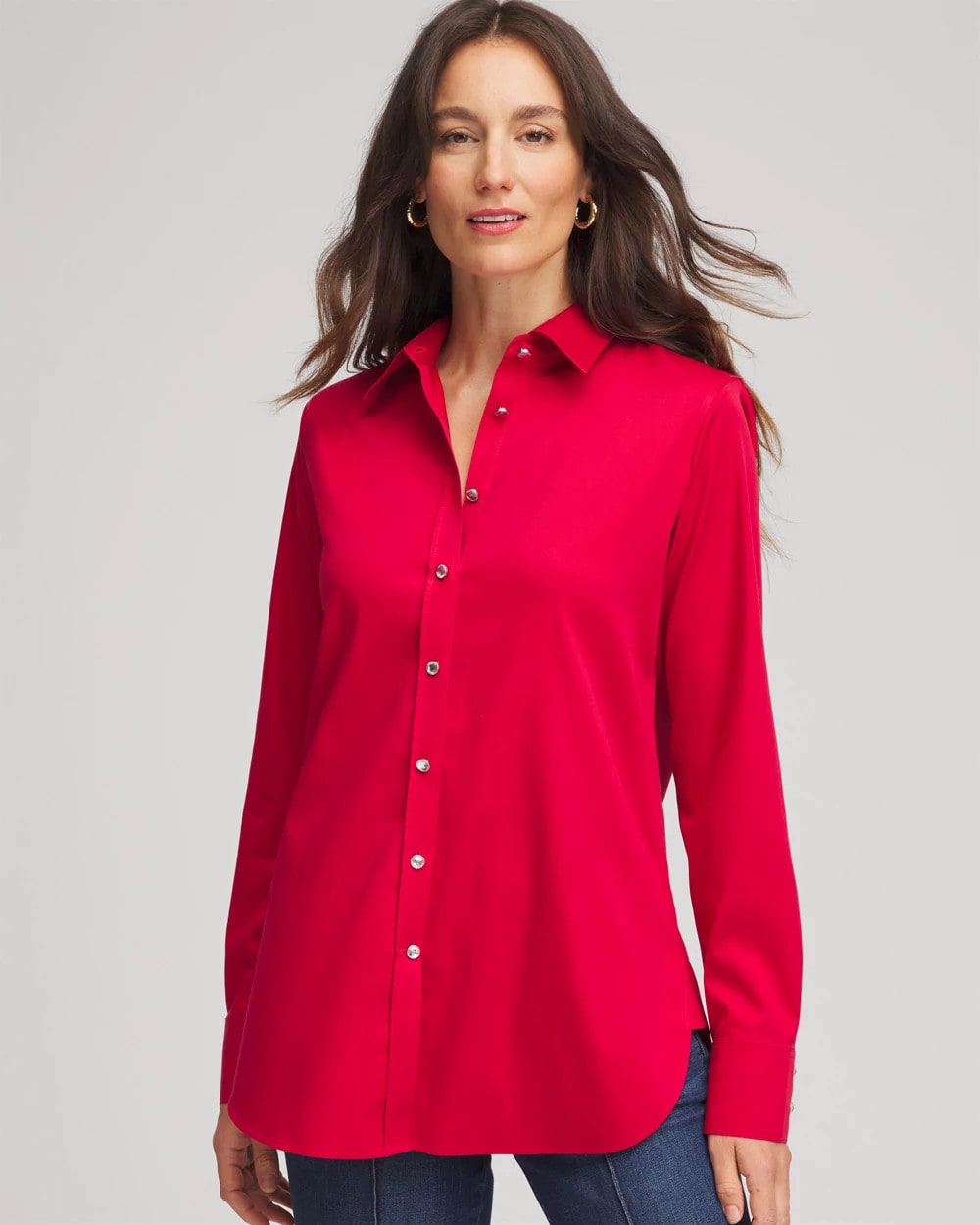 No Iron™ Rhinestone Button Shirt - Chico's