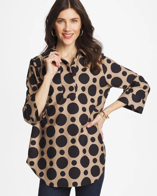 No Iron™ Stretch Global Dots Popover Tunic - Chico's