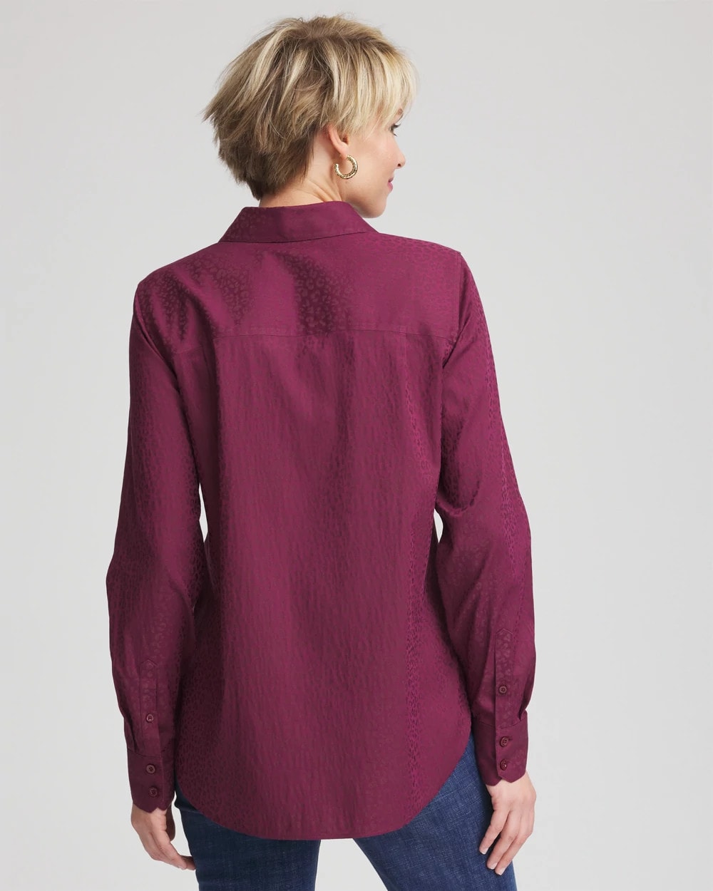 No Iron™ Jacquard Chianti Animal-Motif Shirt - Chico's