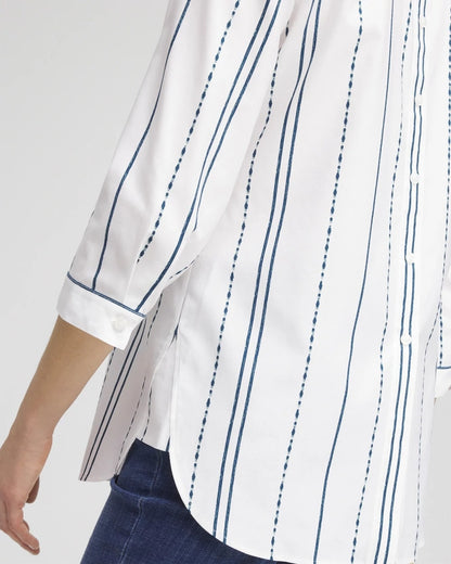 No Iron™ Striped Buttonback Stretch Tunic - Chico's
