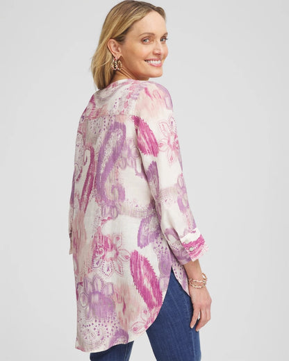No Iron™ Multi Paisley Linen Tunic - Chico's