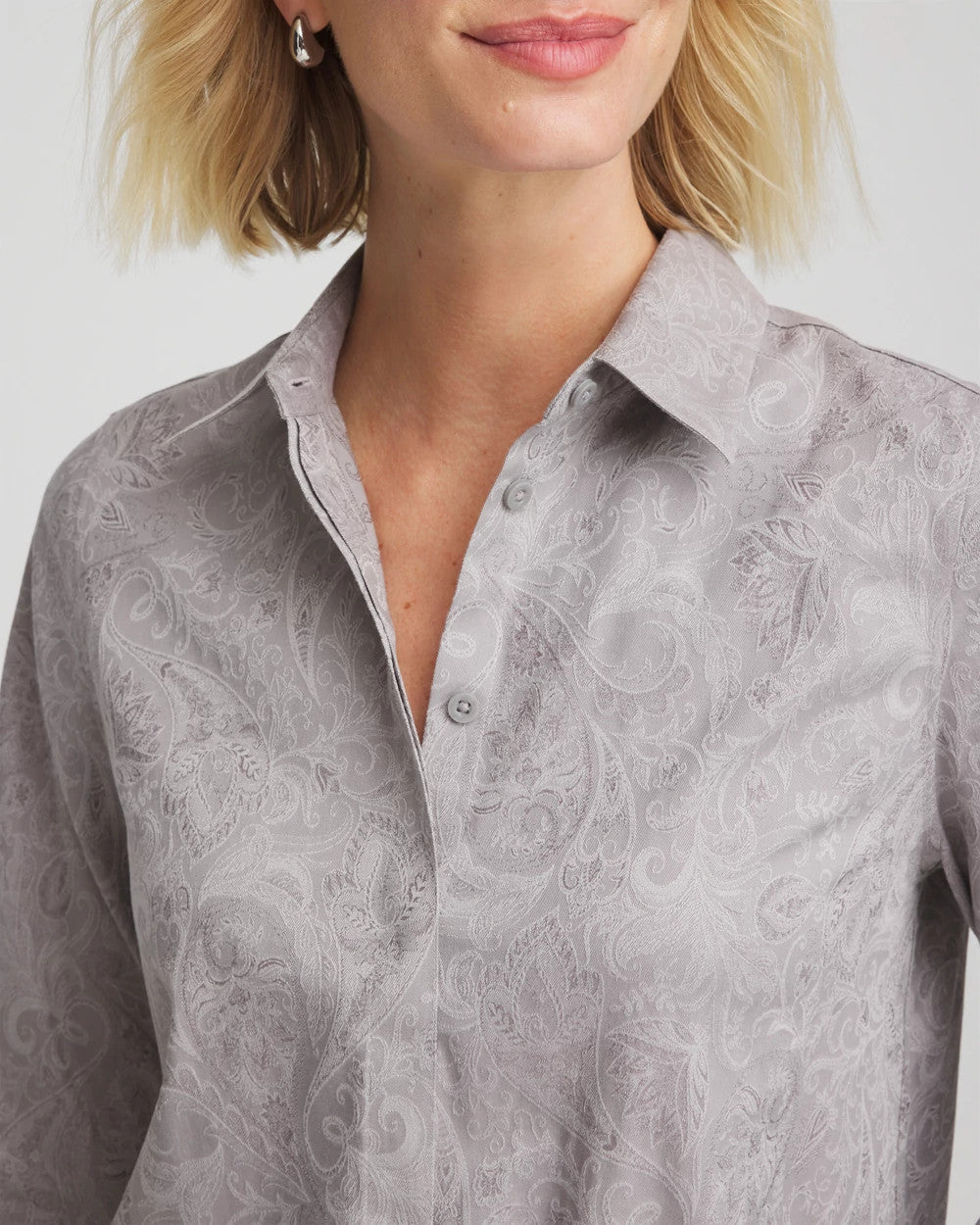 No Iron™ Lace Jacquard Stretch Tunic - Chico's