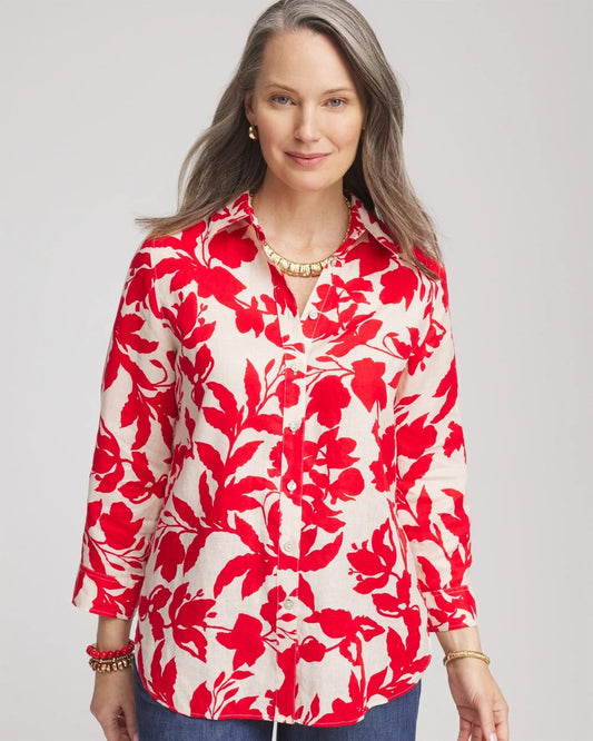 No Iron™ Floral Linen Shirt - Chico's