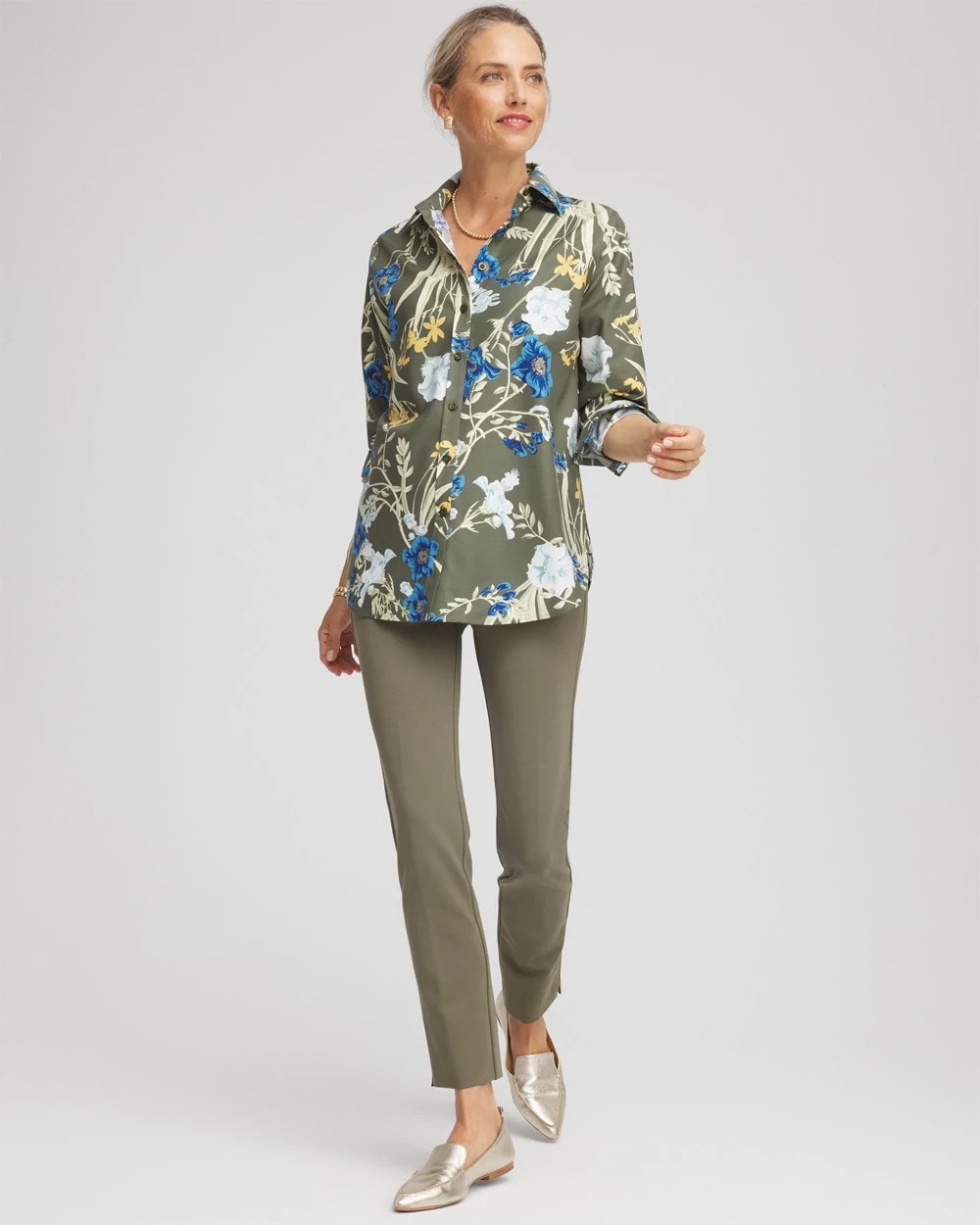 No Iron™ Printed Sateen Shirt - Chico's